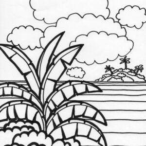 island clouds coloring page