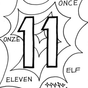 number 11 coloring page