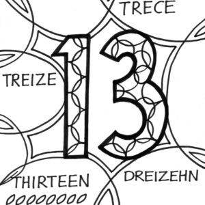number 13 coloring page