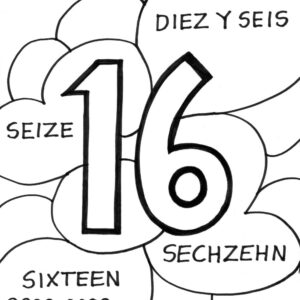 number 16 coloring page