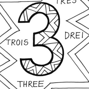 number 3 coloring page