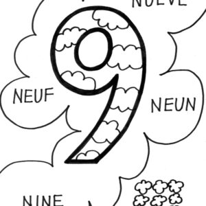 number 9 coloring page
