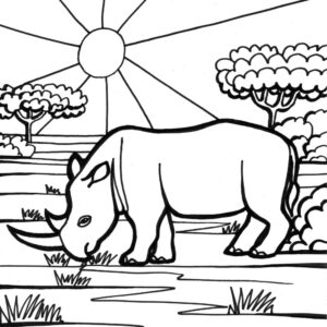 rhinoceros coloring page