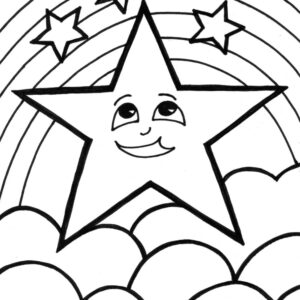 rainbow star coloring page