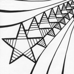 row of stars coloring page