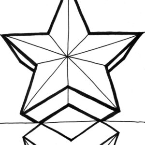 3d star coloring page