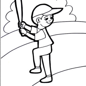 Basebal Swing Coloring Page