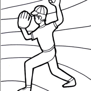Baseball Catcher Coloring Page