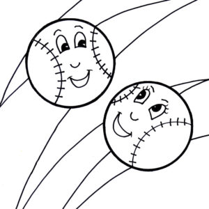Baseballs Coloring Page