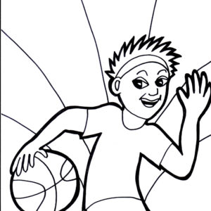 Basketball Dribble Coloring Page