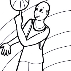 Basketball Spinning Coloring Page