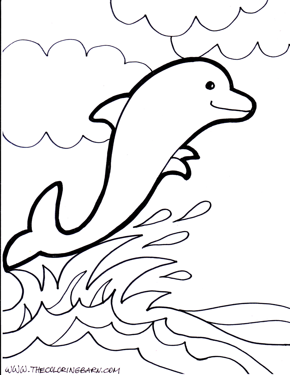 Dolphin Coloring Pages - The Coloring Barn