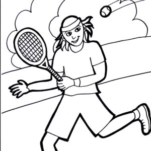 Man Playing Tennis Coloring Page