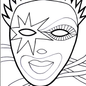 Mardi Gras 3 Coloring Page