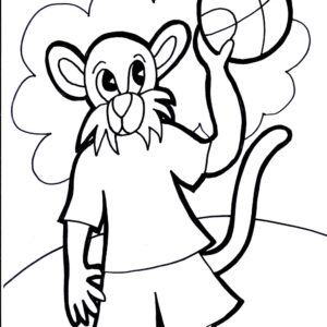 Mouse Playing Basketball Coloring Page