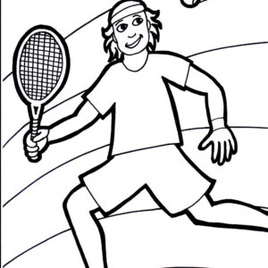 Tennis 3 Coloring Page